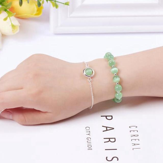 Stainless Steel & High Quality 8mm Natural Gemstone 2 pc Bracelet Set