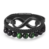 Thumbnail for Men's Stainless & Leather  Multi-layer ETERNAL STRENGTH Infinity  Bracelet