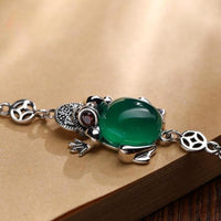 Thumbnail for THAI SILVER Lucky Chalcedony 'Kaeru' Frog Bracelet