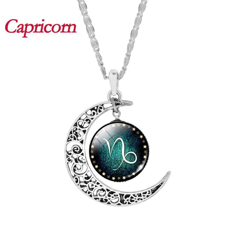 Crescent Moon Zodiac Necklace