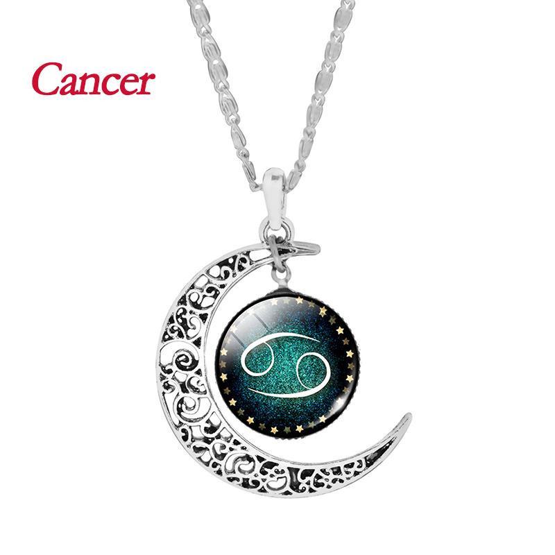 Crescent Moon Zodiac Necklace