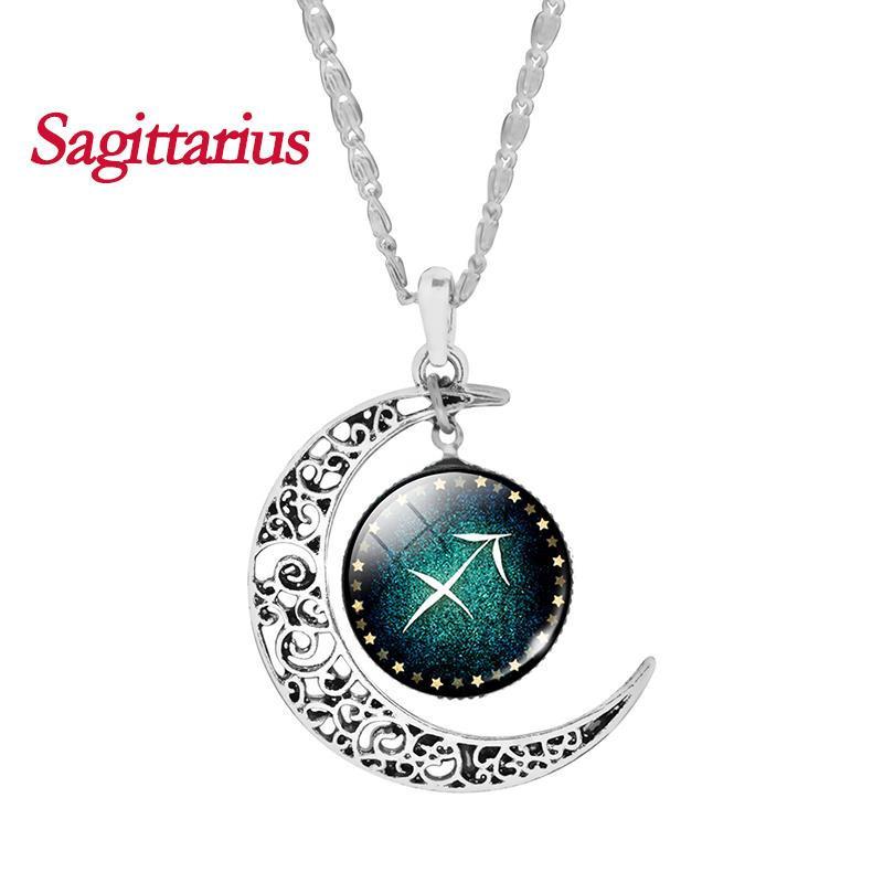 Crescent Moon Zodiac Necklace