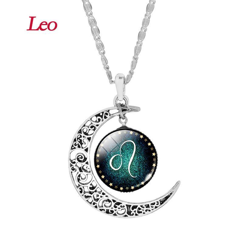 Crescent Moon Zodiac Necklace