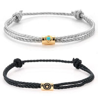 Thumbnail for Hand Braided Cotton with Copper Stars & Moon, Hamsa Hand Accents- 2Pc/set 'FUSION ' Rope Bracelets