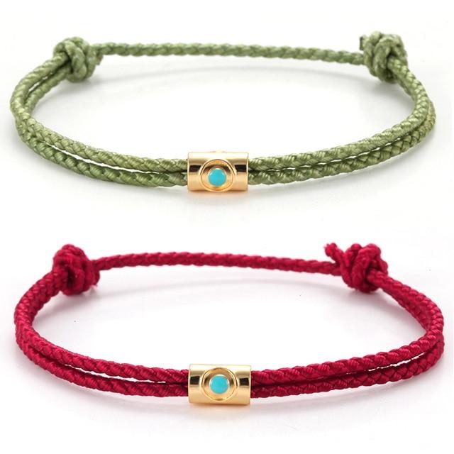 Hand Braided Cotton with Copper Stars & Moon, Hamsa Hand Accents- 2Pc/set 'FUSION ' Rope Bracelets