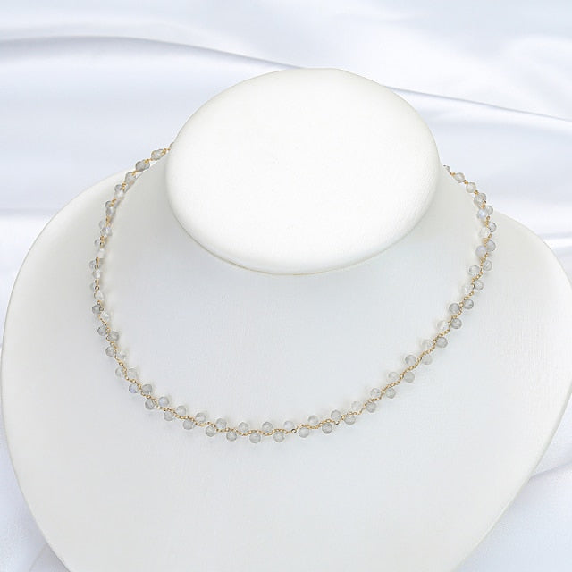 Handcrafted Natural Stones 'STRENGTH' Choker Necklace with Sterling Silver