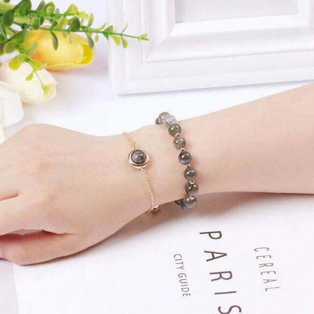 Stainless Steel & High Quality 8mm Natural Gemstone 2 pc Bracelet Set