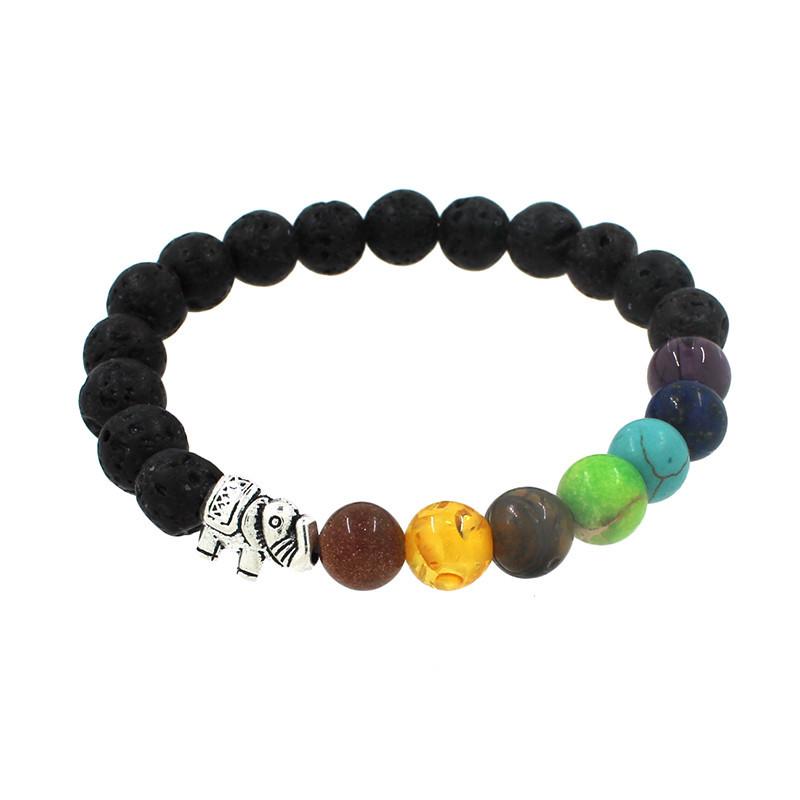 7 Chakra  Elephant Bracelet