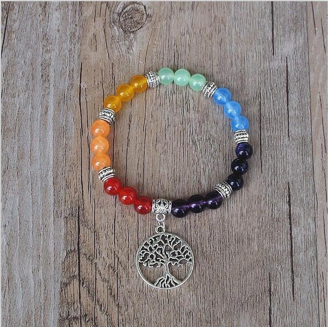 8 MM Handmade 7 Chakra Balancing and Luck Bracelet