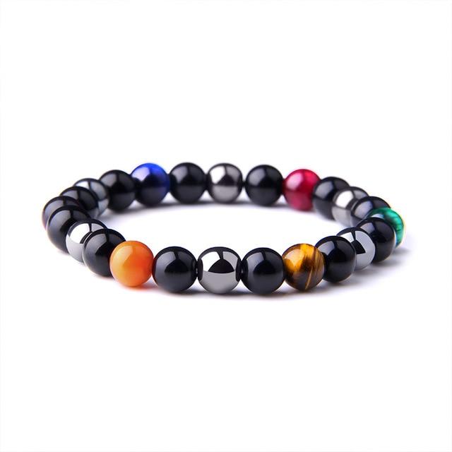 Natural Obsidian, Hematite & Assd Tiger Eye Beads MANIFEST GOALS Bracelet