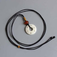 Thumbnail for Tibetan Buddhist Handmade Rope Tagua Nut Mantra Necklace