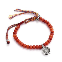 Thumbnail for Camel Bone & Sterling Silver Buddhist Bum MALA Counter & Dorje Accented Bracelet