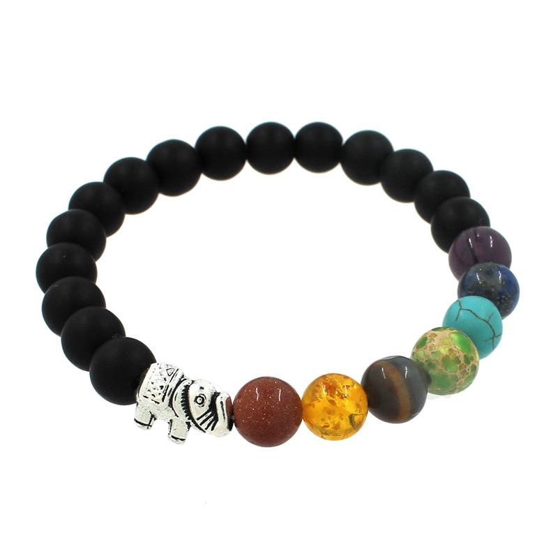 7 Chakra  Elephant Bracelet