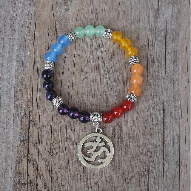 8 MM Handmade 7 Chakra Balancing and Luck Bracelet