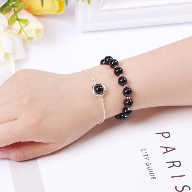 Stainless Steel & High Quality 8mm Natural Gemstone 2 pc Bracelet Set