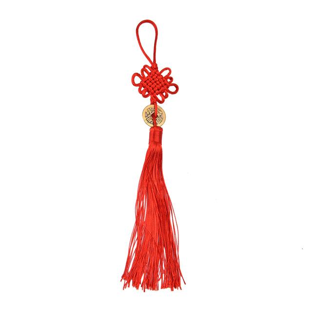 Red Chinese Knot Feng Shui Wealth Success Coins Decor