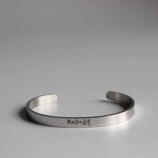 Handmade Stainless Steel Spiritual Bangle