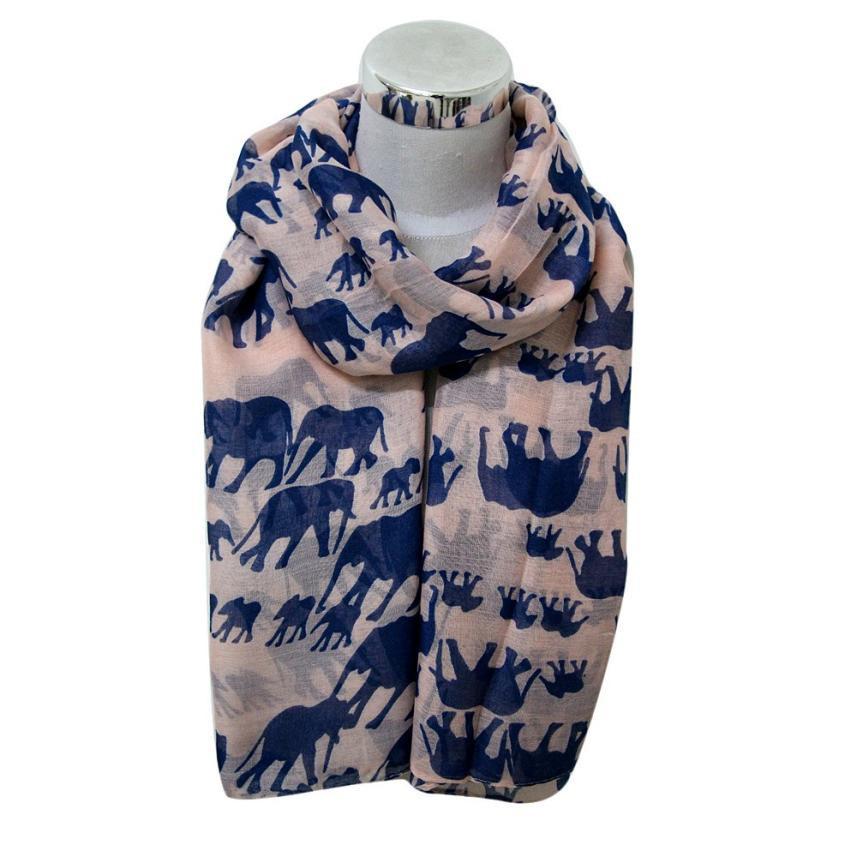 Elephant Print Voile Scarf