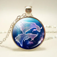 Thumbnail for 12 Constellation  Glass Dome Pendant Necklace