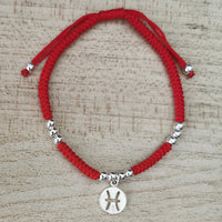 Thumbnail for Red Rope & Silver Zodiac 12 Constellations Bracelet