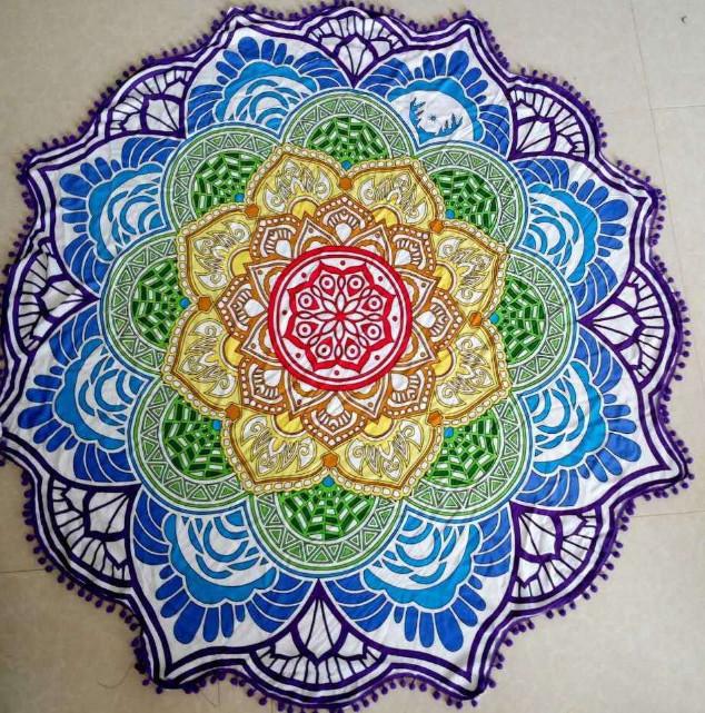 Bright and Colorful BOHO Indian-Style Mandala Tapestry