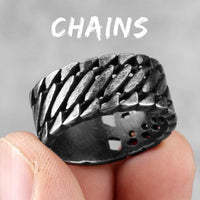 Thumbnail for Men's Retro Stainless Steel Rings - 14 Styles