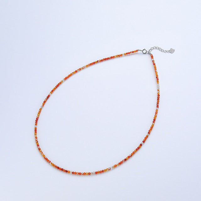 Feminine Beaded Natural Stones 'FERTILITY' Necklace with Sterling Silver