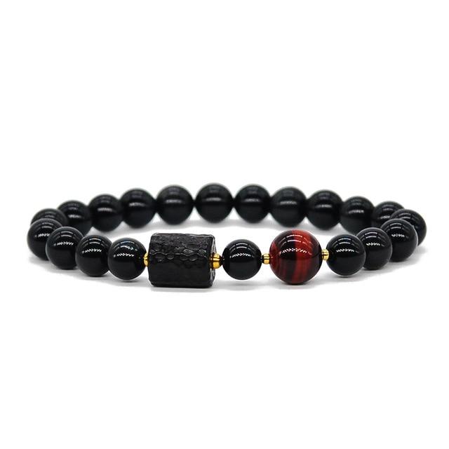 Black Obsidian and Tiger Eye Stone Bracelet