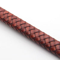 Thumbnail for Mens Never Fade Stainless Steel & Braided Leather SNAKE SKIN Accent Bracelet