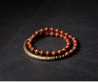 Thumbnail for Ethnic Tibetan Handcrafted Copper & African Grass Jade/Jasper HEALING Bracelet