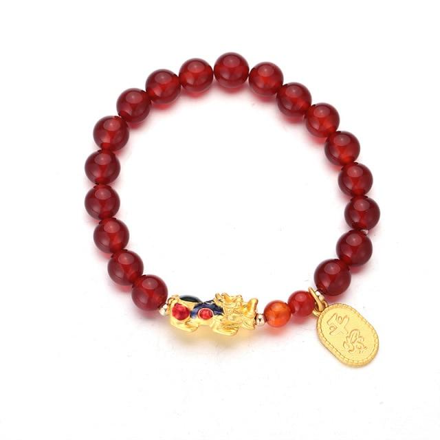 Natural Stone Pixiu Feng Shui Luck Bracelet