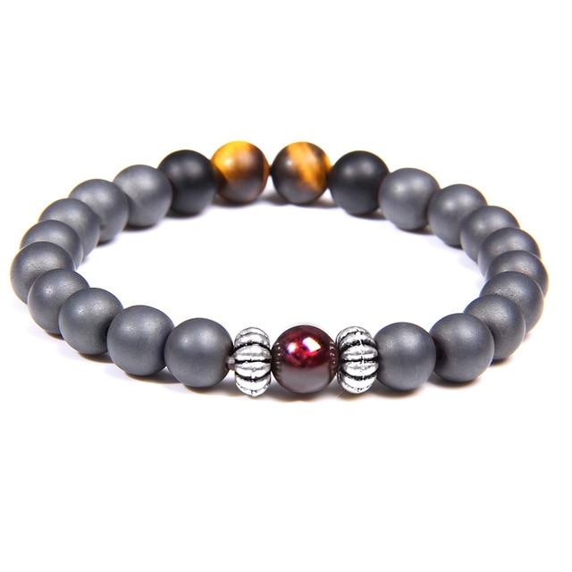 Premium Grade AAA Garnet /Hematite/Onyx Set of 2 SINCERITY Bracelets