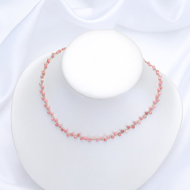 Handcrafted Natural Stones 'STRENGTH' Choker Necklace with Sterling Silver