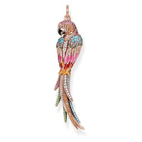 Thumbnail for Silver & Zirconia Paradisiacal Rainbow Parrot Pendant Necklace