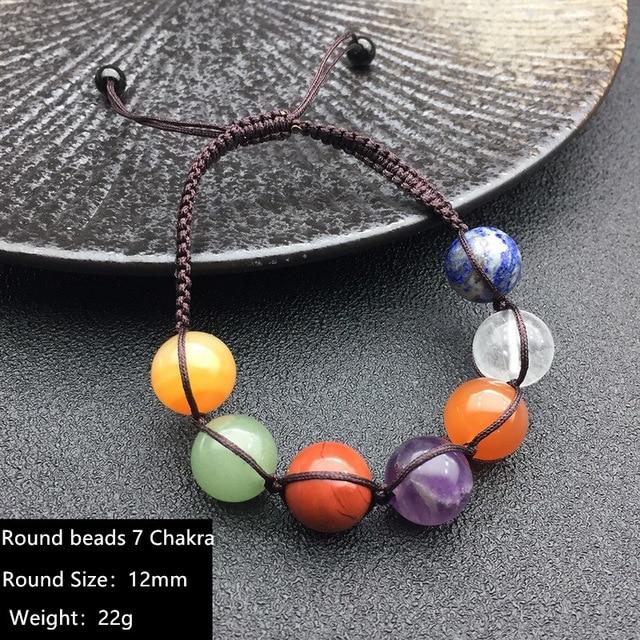 Big Bead 7  CHAKRA & REIKI  Natural Stone Bracelet