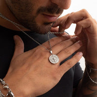 Thumbnail for Men's Stainless Steel Compass Rose Necklace Set: Navigate Your Style