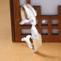 Thumbnail for THAI SILVER Kissing Koi 'STRENGTH' Bangle