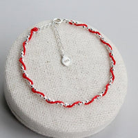 Thumbnail for Sterling Silver Lucky Twisted Red Rope Bracelet