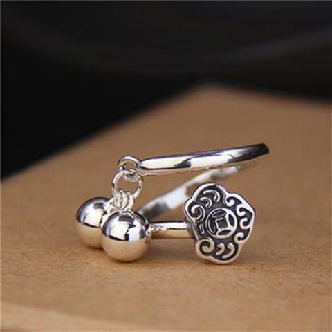 THAI SILVER Bliss Bells & Ruyi Lock 'LOVE & HOPE' Ring