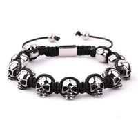 Thumbnail for Men's Titanium Steel 'NO SKULLDUGGERY' Braided Wrap Bead Bracelet-4 Colors