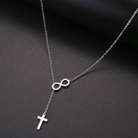 Thumbnail for Stainless Steel Cross + Infinity Necklace