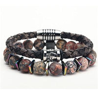 Thumbnail for Genuine Leather 'n Stones  CELEBRATE! 2 pc Men's Bracelet Set-16 styles