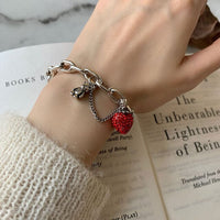 Thumbnail for Thai Silver & Zirconia Bedazzled Strawberry Bracelet