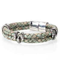 Thumbnail for Mens Braided Leather & Steel TALONS Bracelet