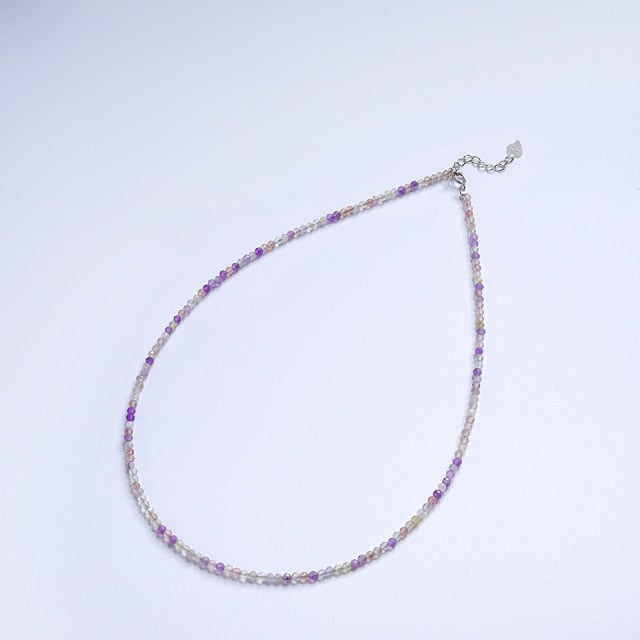 Feminine Beaded Natural Stones 'FERTILITY' Necklace with Sterling Silver