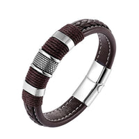 Thumbnail for Classic Multi layer Stainless Steel , hemp &  Braided  Leather Bracelet