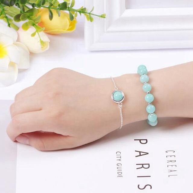 Stainless Steel & High Quality 8mm Natural Gemstone 2 pc Bracelet Set