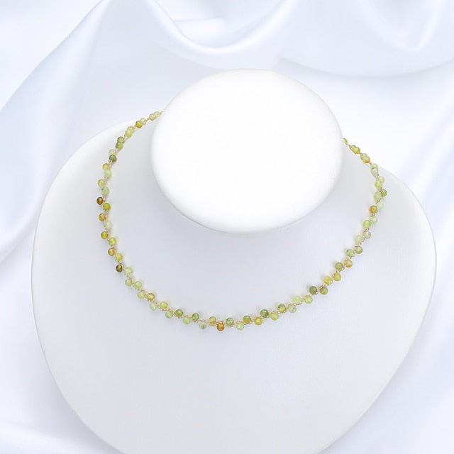 Handcrafted Natural Stones 'STRENGTH' Choker Necklace with Sterling Silver