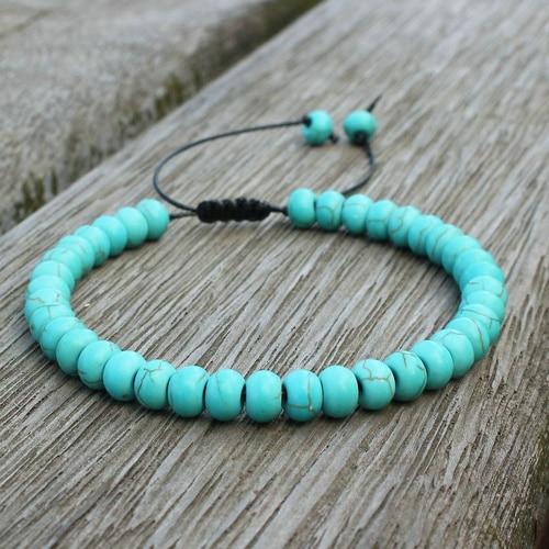 AMAZONITE & other Natural Stones  ABACUS Bead CALMING Men's Bracelet