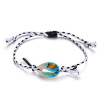 Thumbnail for Printed Cowrie  Shell & Braided Cotton Rope  SUMMER FUN Boho Charm Bracelet-25 Styles/Colors